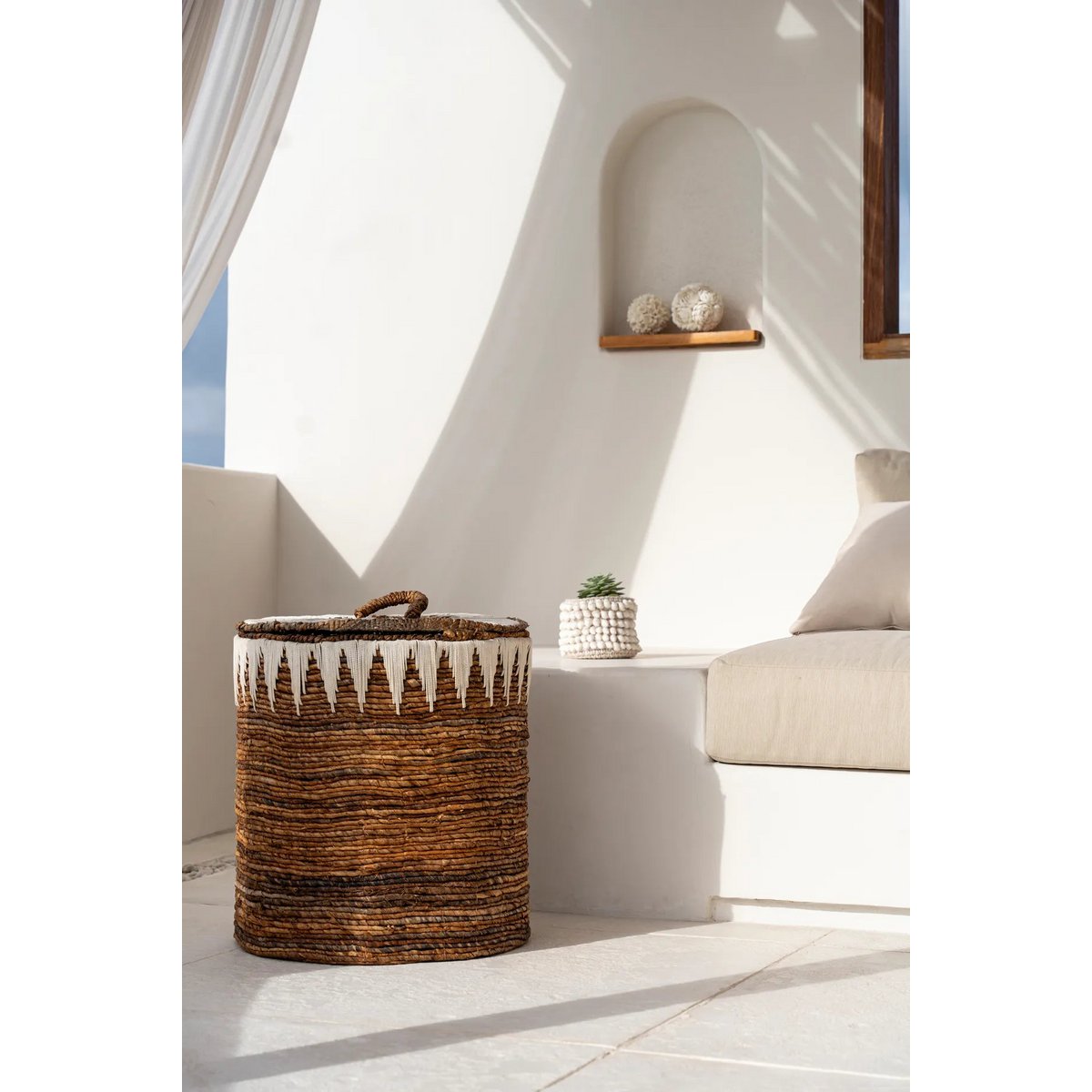 The Banana Stitched Laundry Baskets - Set of 2