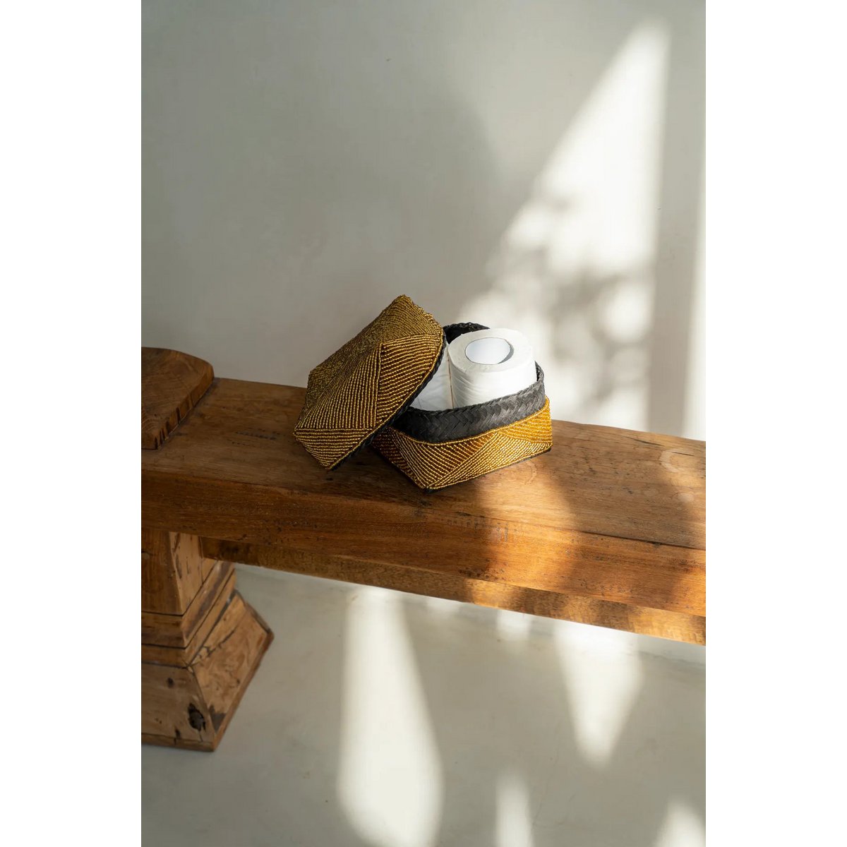 The Beaded Basket - Gold - Set of 3