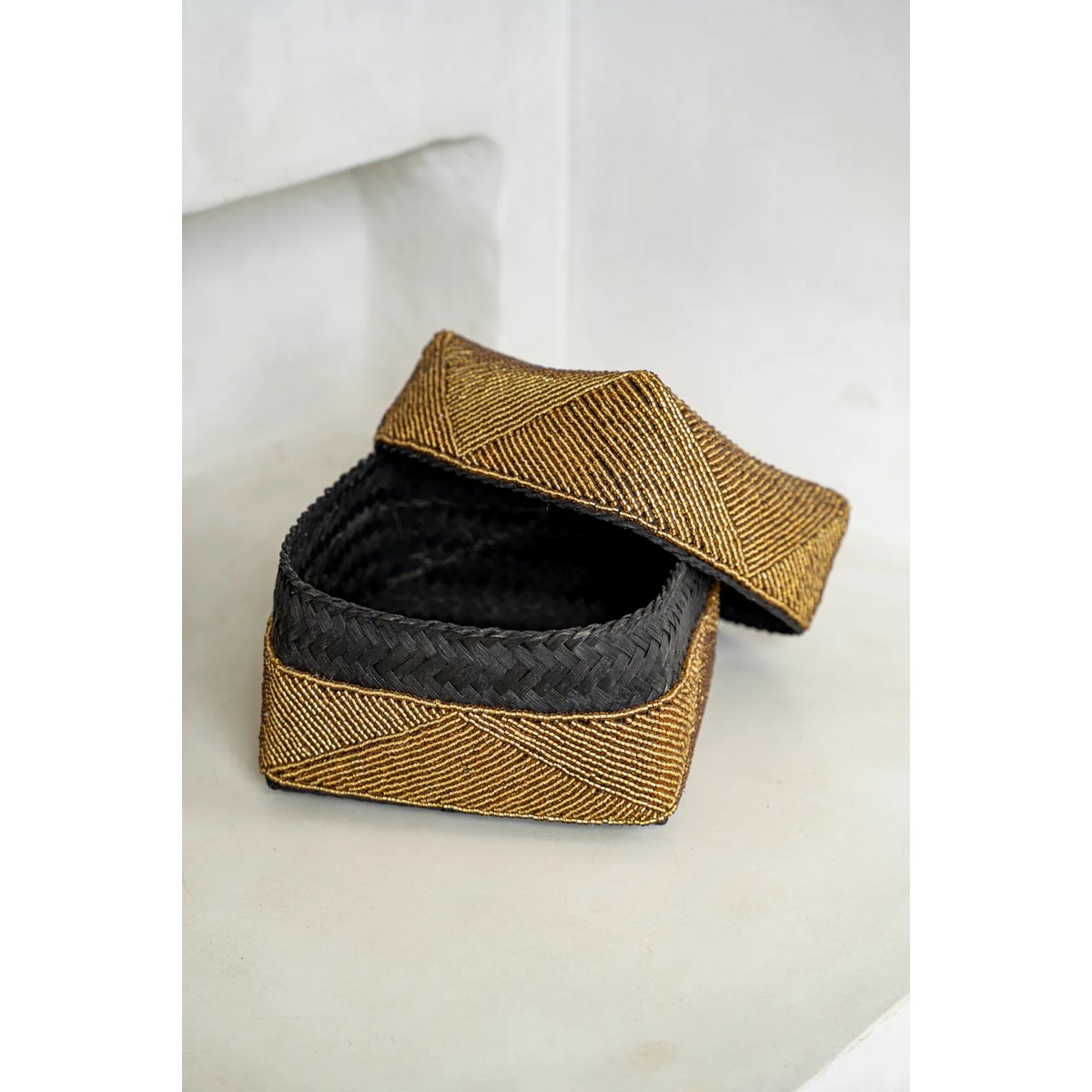 The Beaded Basket - Gold - Set of 3